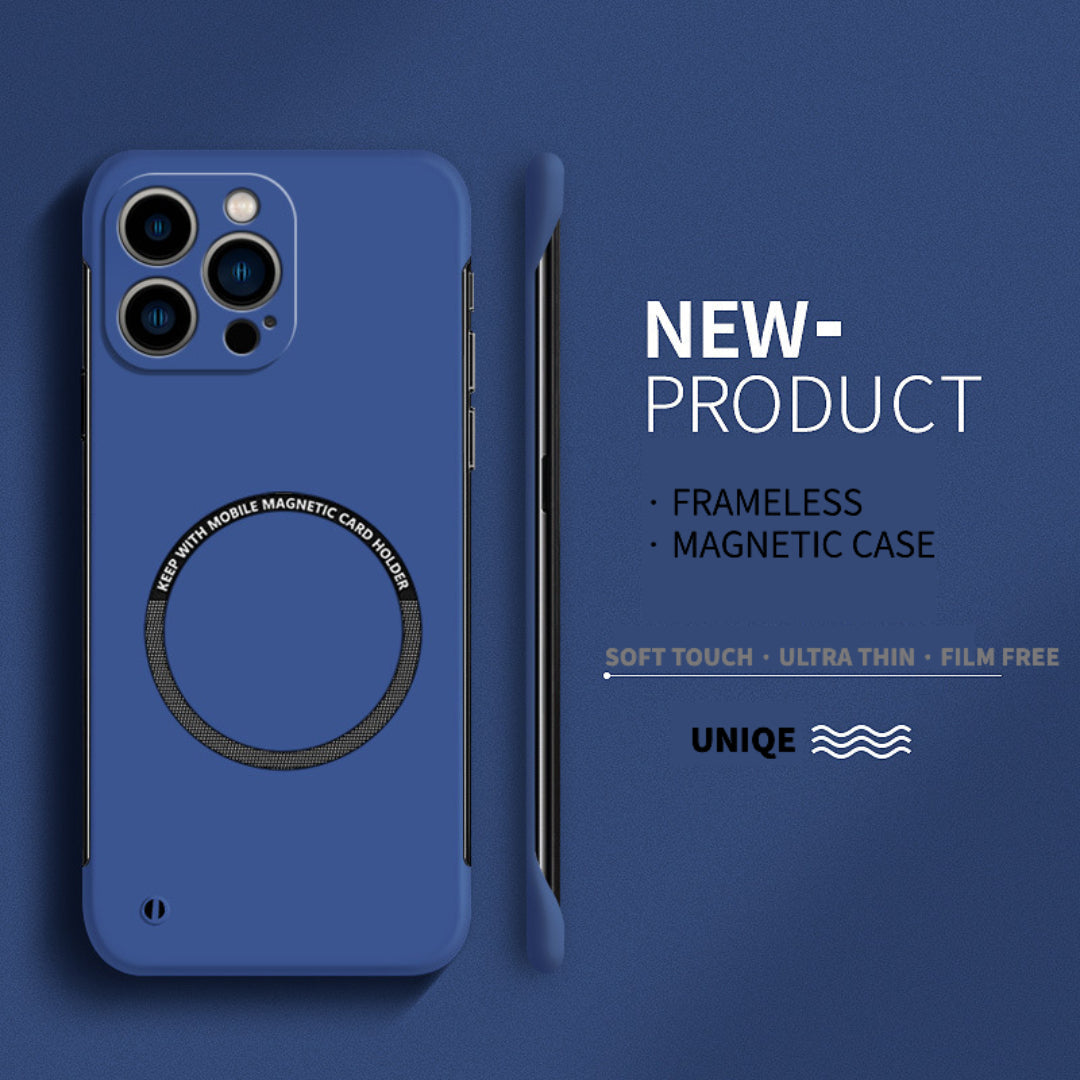 Casing Ponsel Magnetik PC Keras Ultra Tipis Tanpa Bingkai untuk iPhone