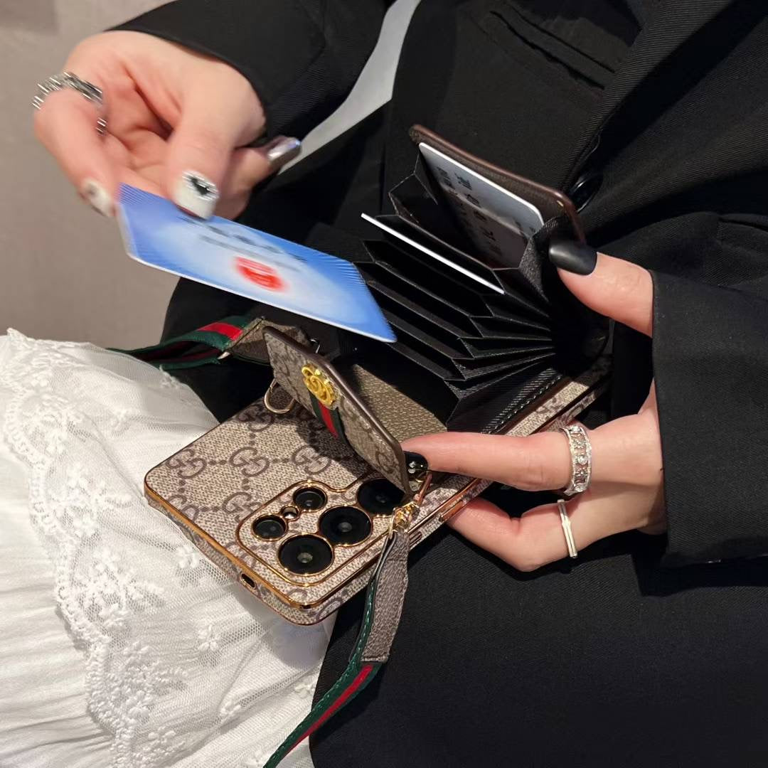 Classic Samsung Electroplating Crossbody Card Holder