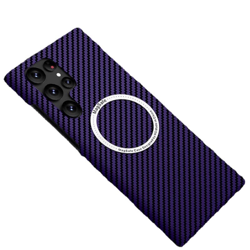 Carbon Fiber Pattern Magnetic Case �Slim, Full Protection, MagSafe Compatible For Galaxy S25 S24 S23 S22 Series