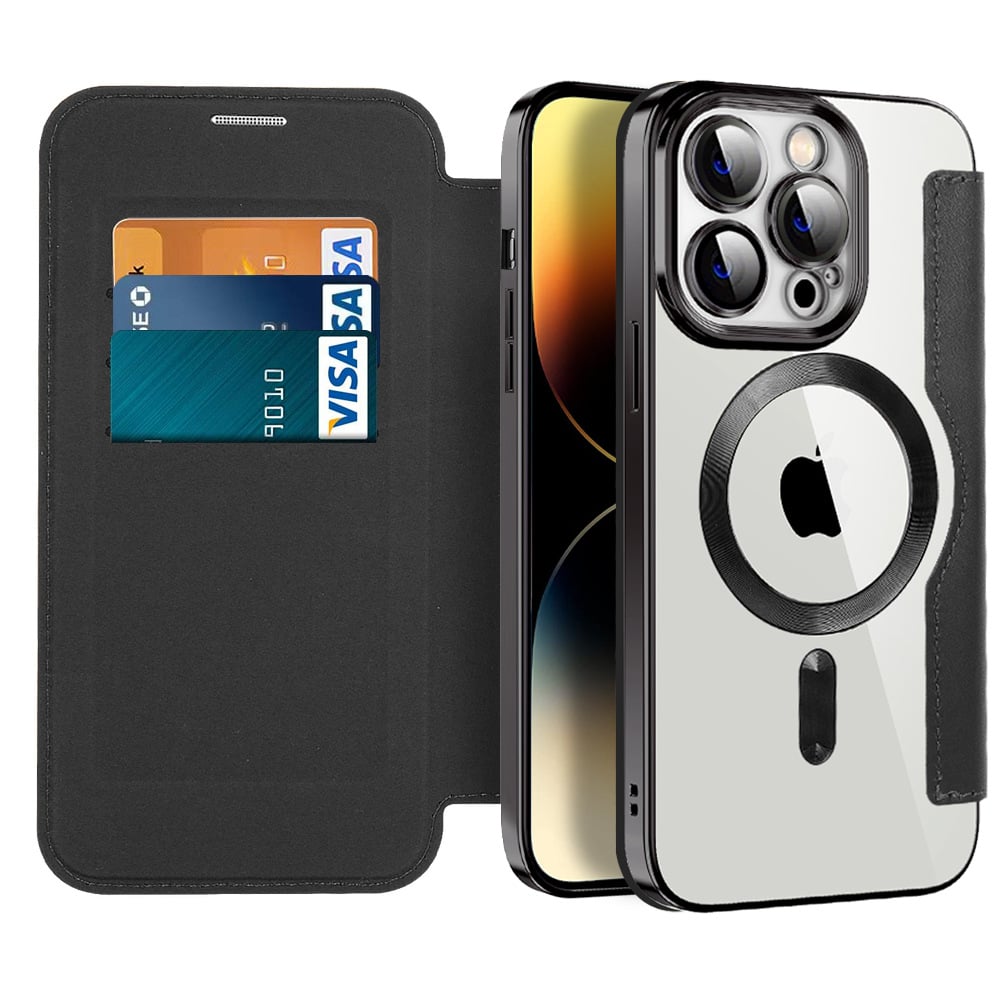 📱New Transparent Electroplated Magnetic Leather Flip Case for iPhone