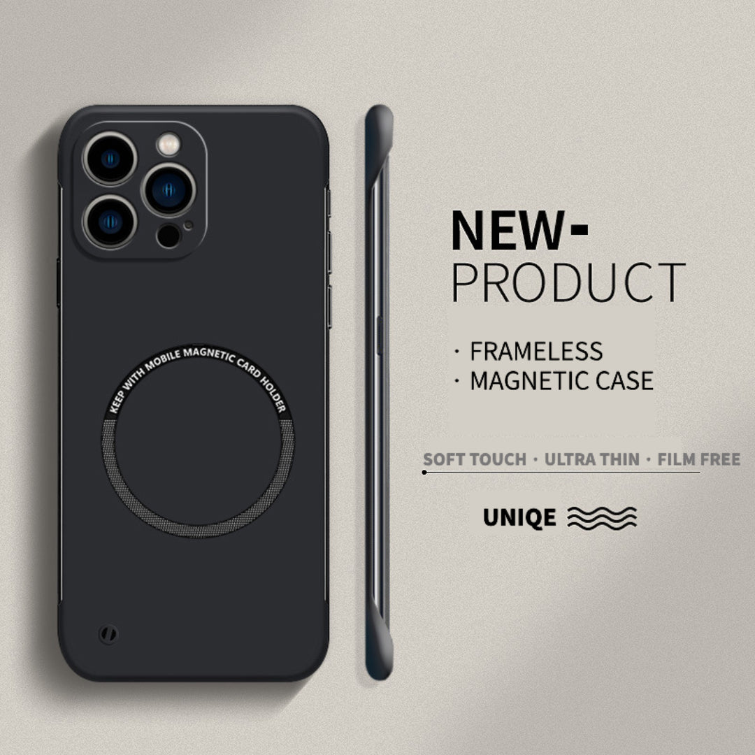Casing Ponsel Magnetik PC Keras Ultra Tipis Tanpa Bingkai untuk iPhone