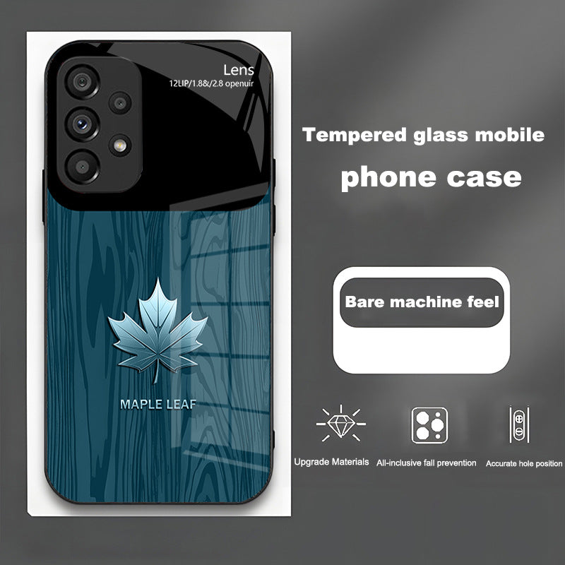 Maple Leaf Glass For Samsung Phone Case