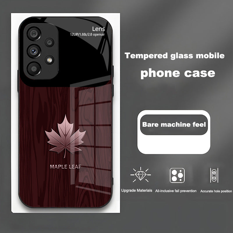 Maple Leaf Glass For Samsung Phone Case