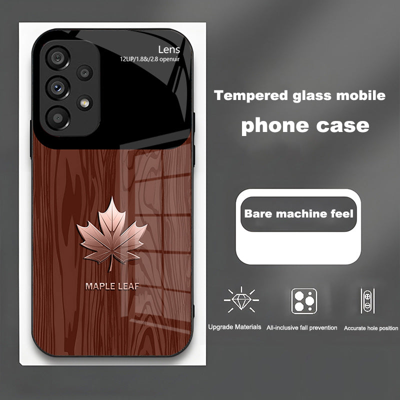 Maple Leaf Glass For Samsung Phone Case