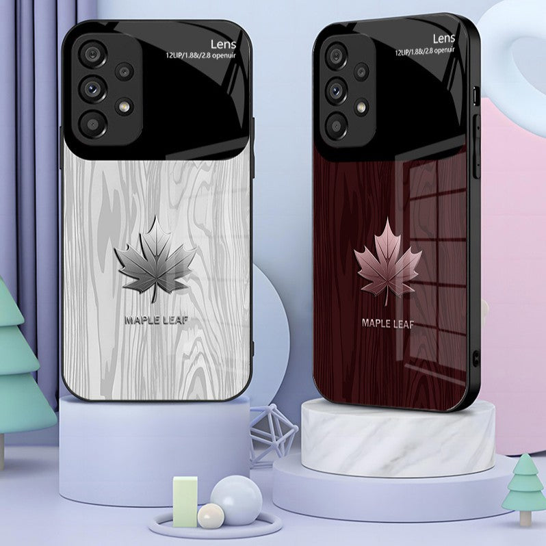 Maple Leaf Glass For Samsung Phone Case