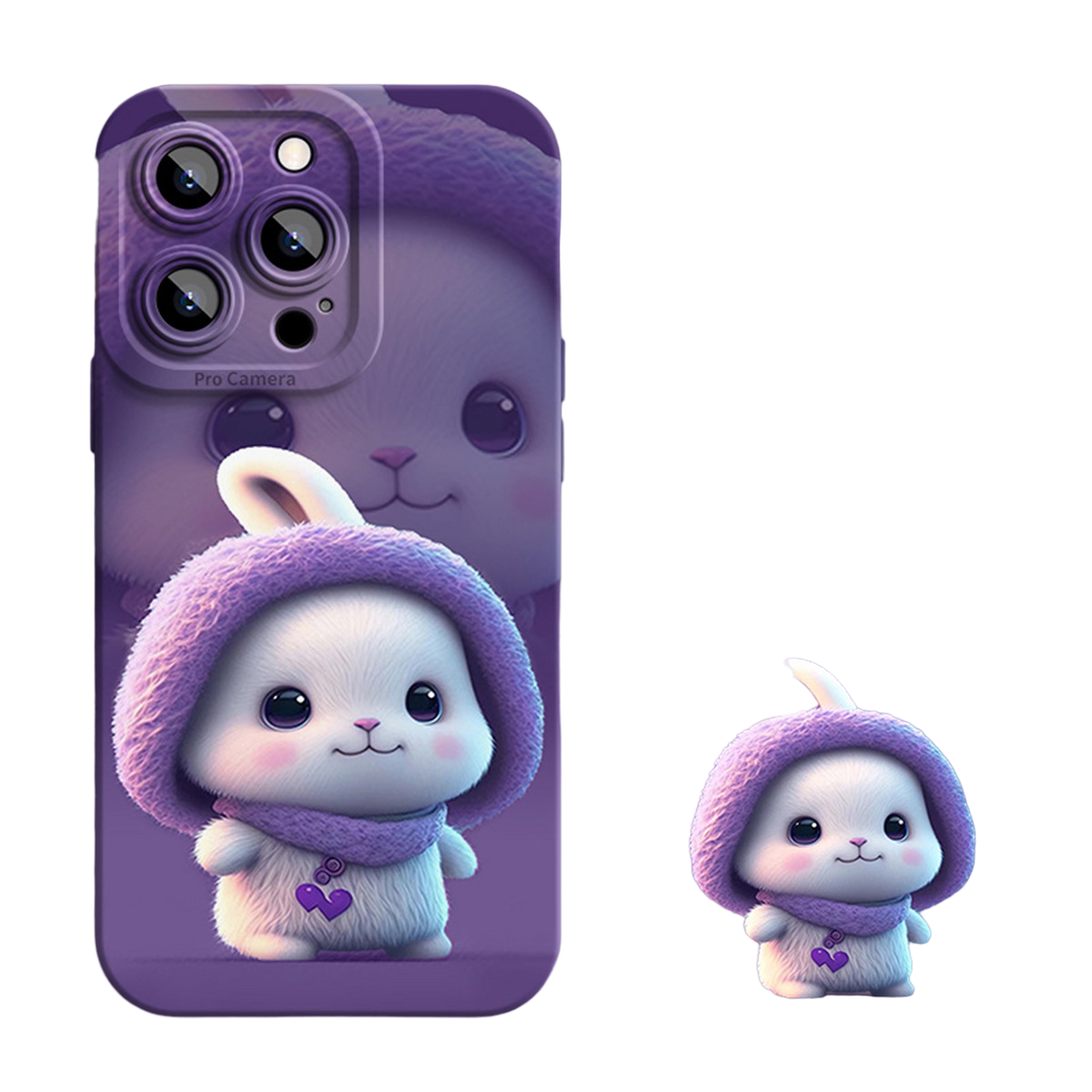 Angle-eye Doodle Rabbit Silicone Phone Case For iPHONEiPHONE