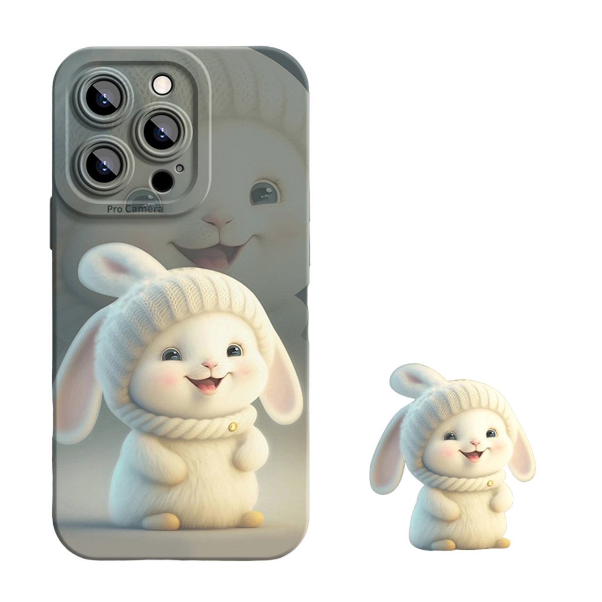Angle-eye Doodle Rabbit Silicone Phone Case For iPHONEiPHONE