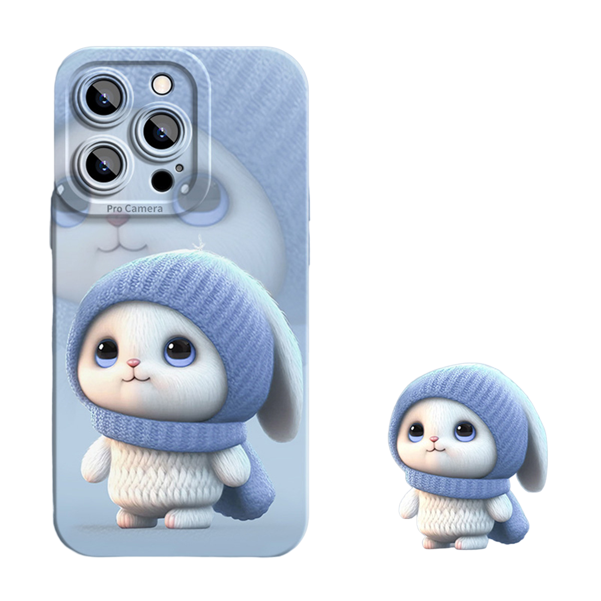 Angle-eye Doodle Rabbit Silicone Phone Case For iPHONEiPHONE