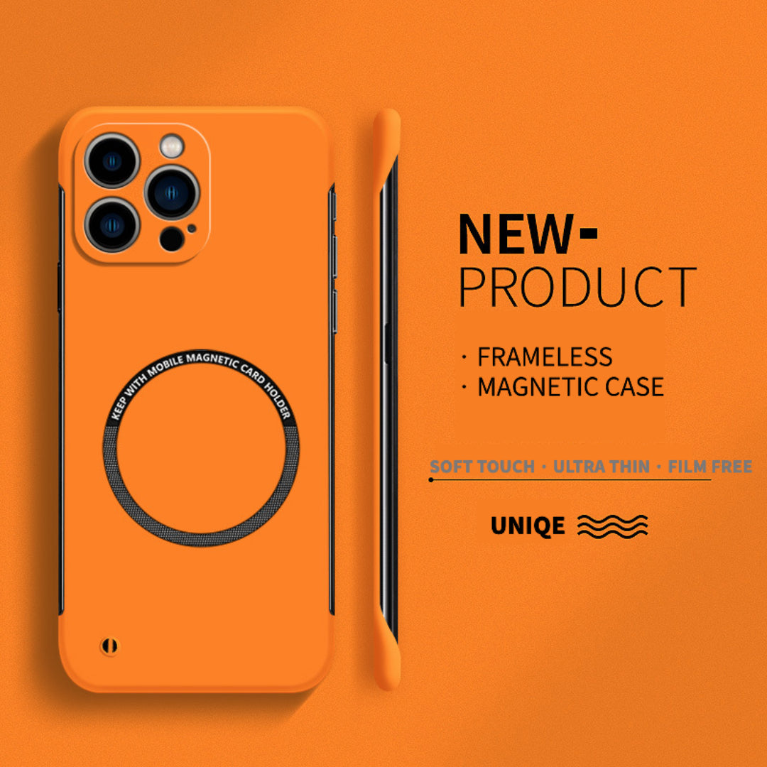 Casing Ponsel Magnetik PC Keras Ultra Tipis Tanpa Bingkai untuk iPhone