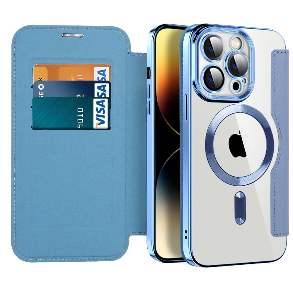 📱New Transparent Electroplated Magnetic Leather Flip Case for iPhone