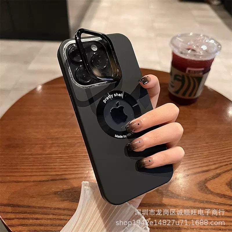 Missing label protective glasses magnetic bracket mobile phone case suitable for iphone frosted appleanti-fingerprint