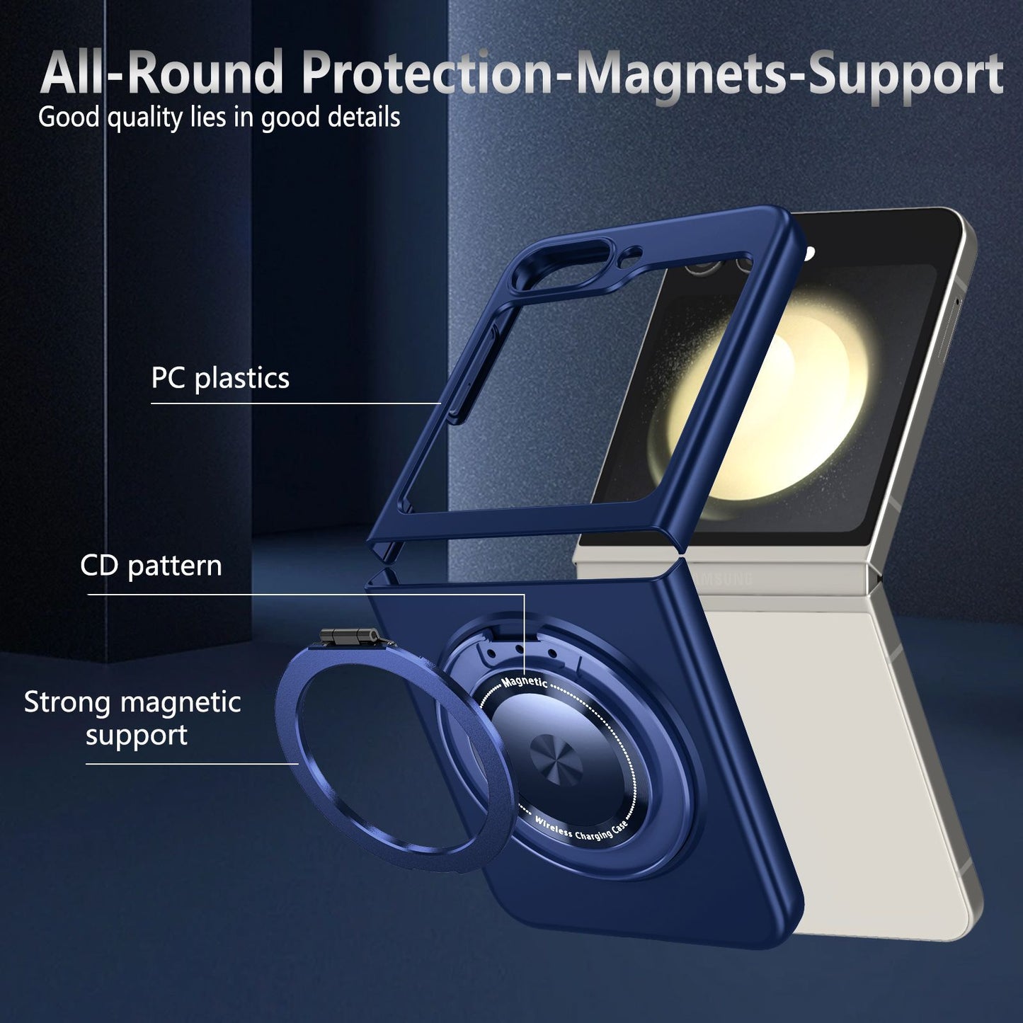 Potrivit pentru carcasa de protecție cu suport magnetic rotativ de 360 ​​de grade Samsung Z Flip5/4/3 