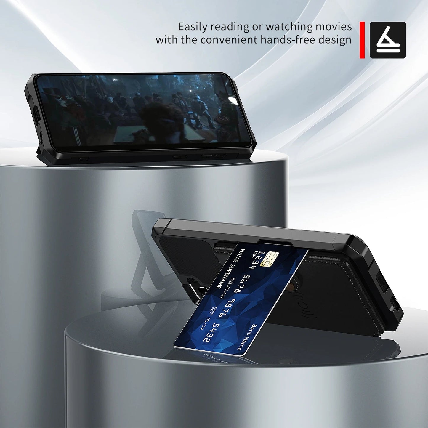 Sarung Pemegang kad Dompet Kulit Magnetik untuk Samsung