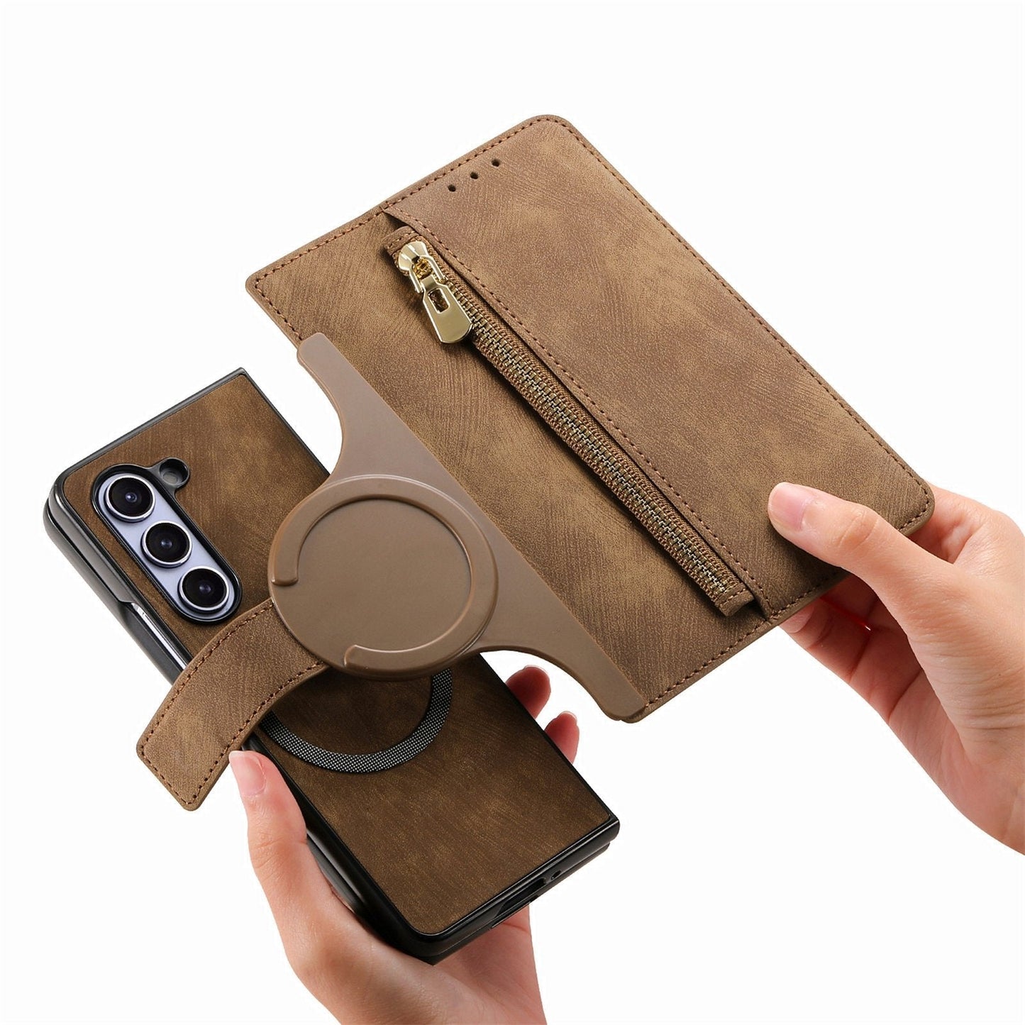 Sesuai untuk Samsung Z Fold5/4/3 Mobile Phone Case Magnetic Detachable Leather Case