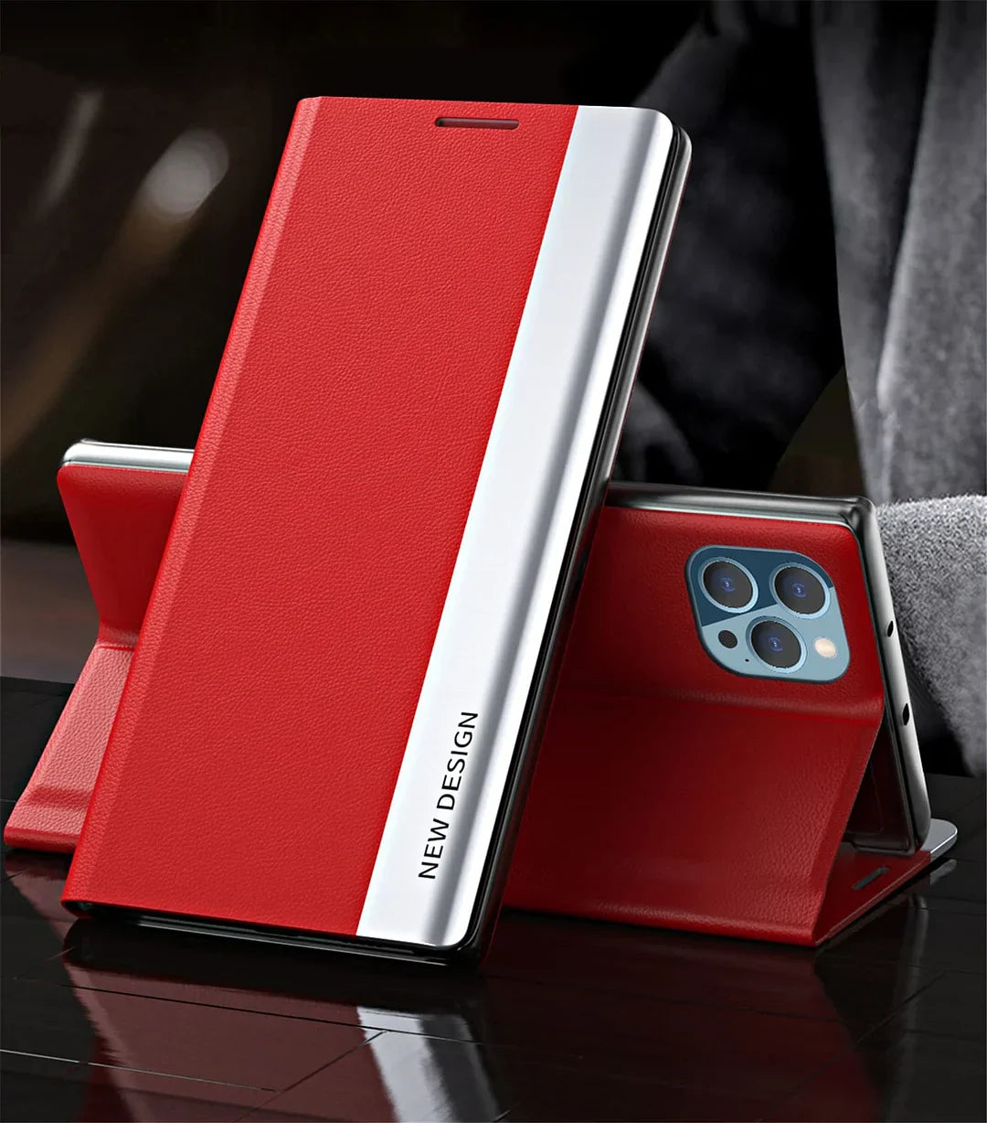 Magnetic Flip Cover Leather Phone Case For iPhone
