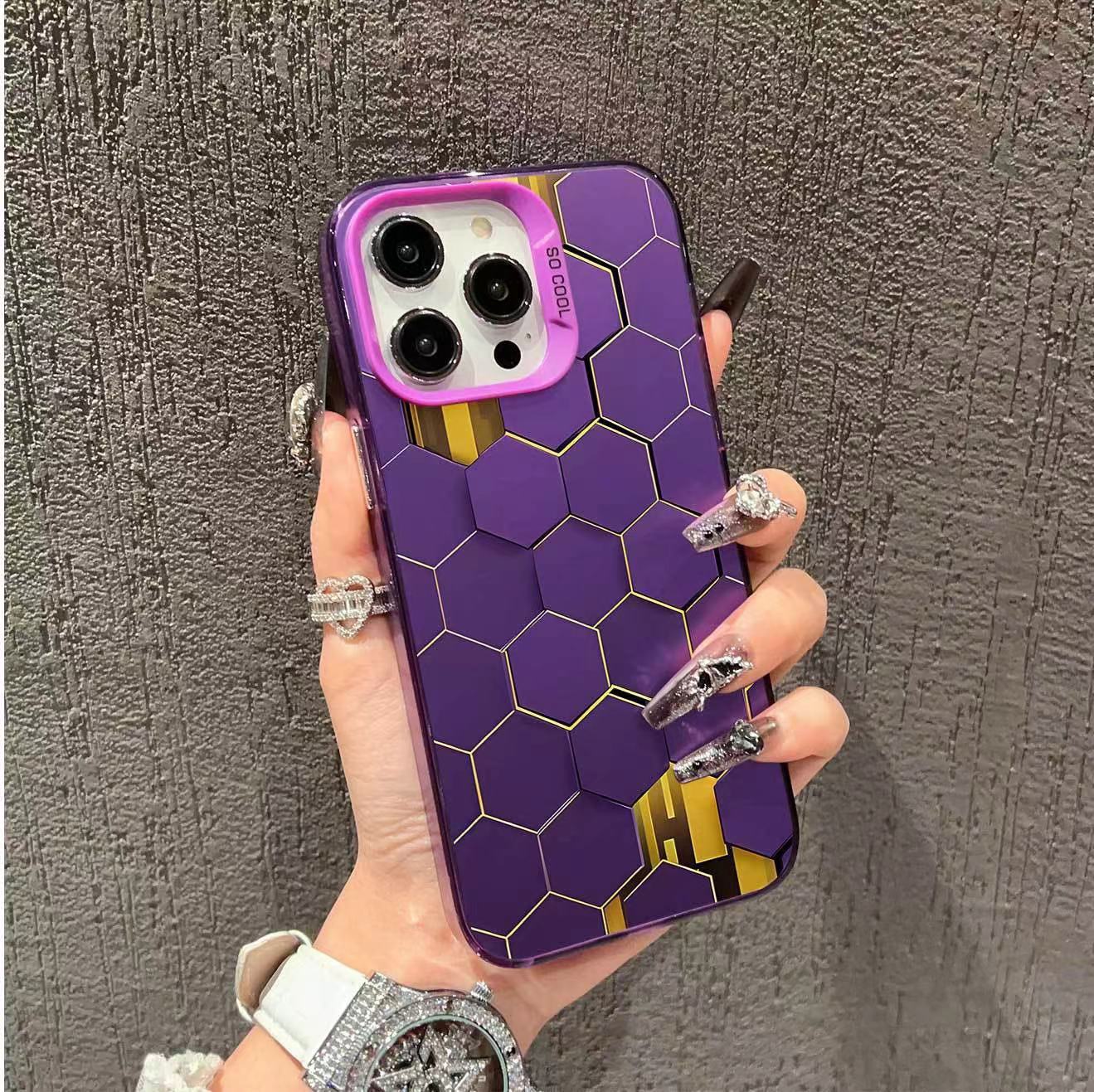 New honeycomb cool creative frosted hard phone case