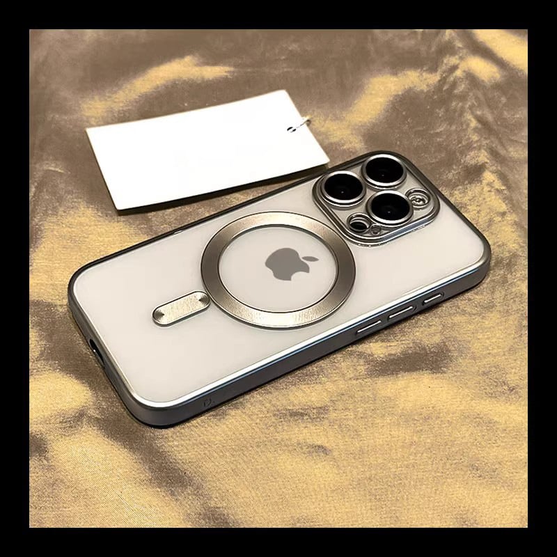 Original color frosted for iPhone case electroplating magnetic suction with lens film protective case