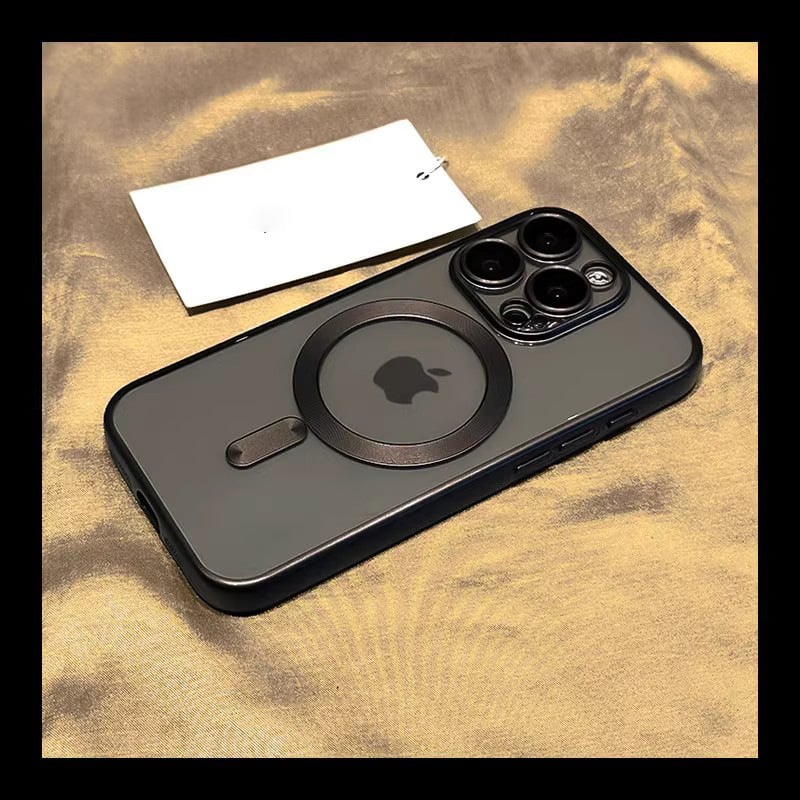 Original color frosted for iPhone case electroplating magnetic suction with lens film protective case