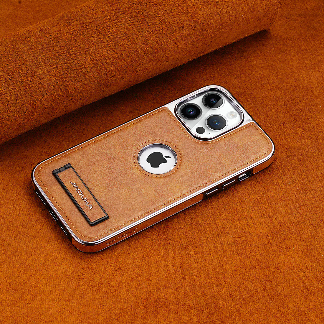 Solid color high-end business protective leather phone case