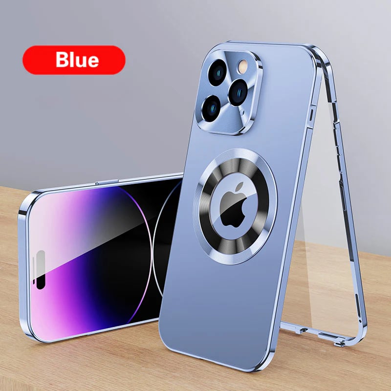 Metal Magnetic Attraction Double-Sided Protection Case Cover For iPhone