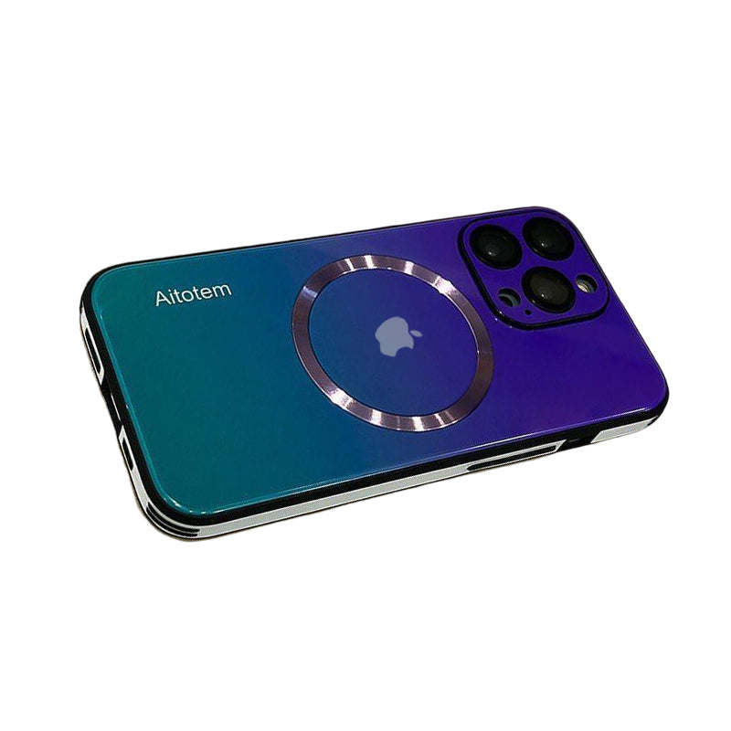 Gradient Magnetic Glass Protective Case For iPhone For iPhone 15 Series