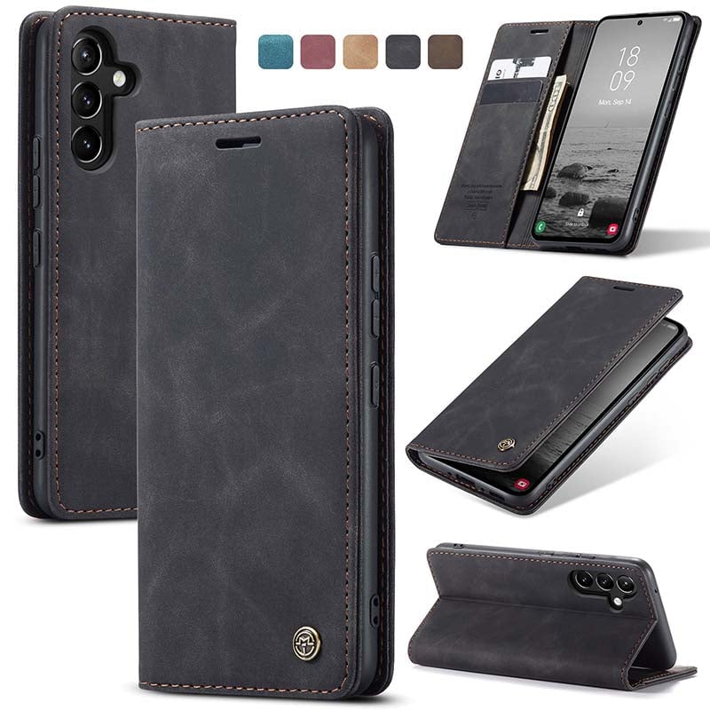 Luxury Leather Bracket Wallet Case For Galaxy A15