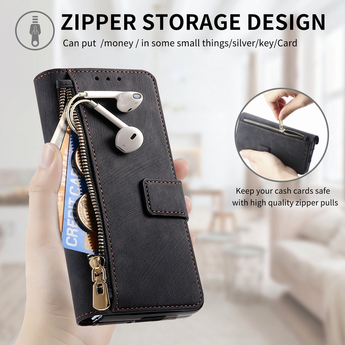 Sesuai untuk Samsung Z Fold5/4/3 Mobile Phone Case Magnetic Detachable Leather Case