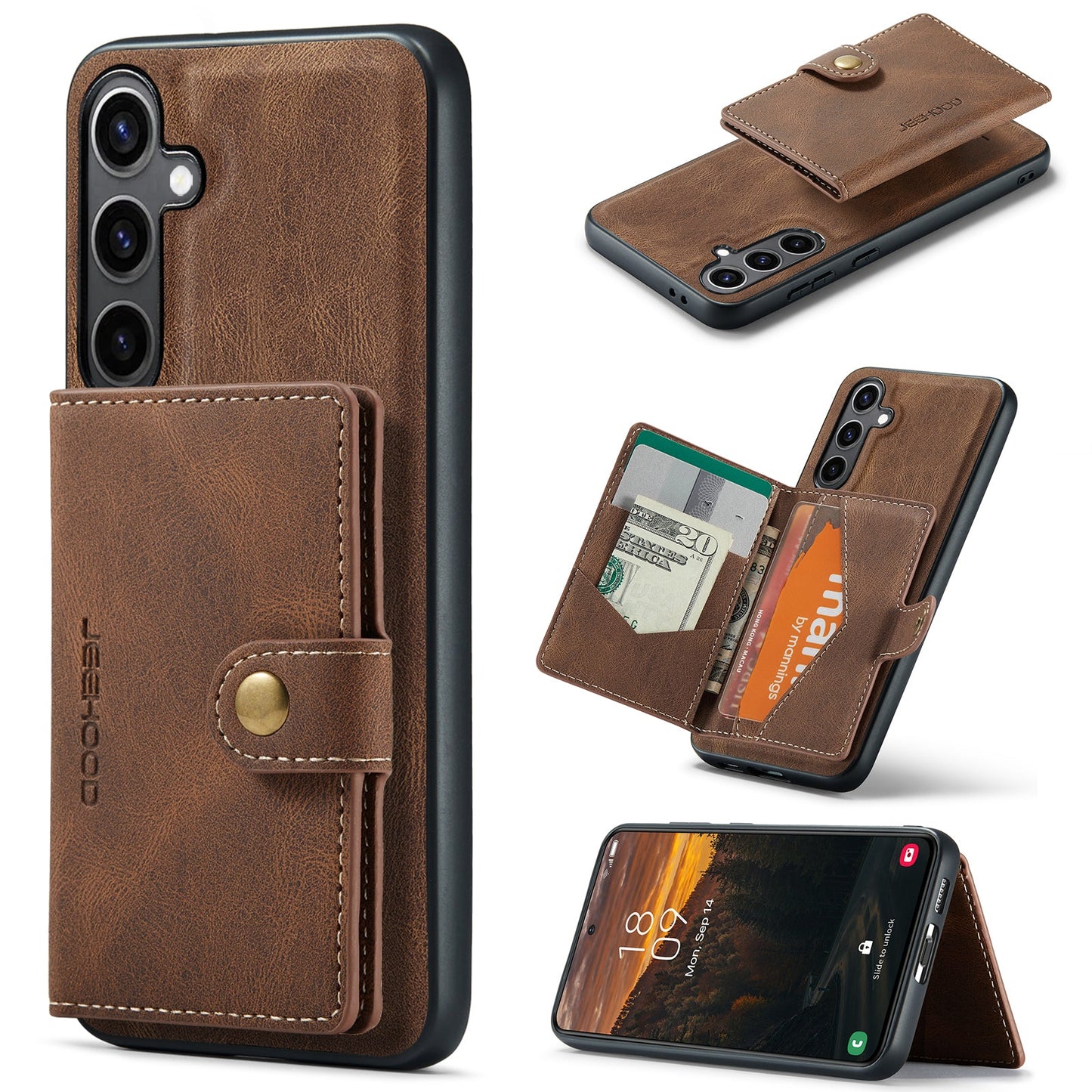 2 in 1 Magnetic Wallet Case For Samsung Galaxy S