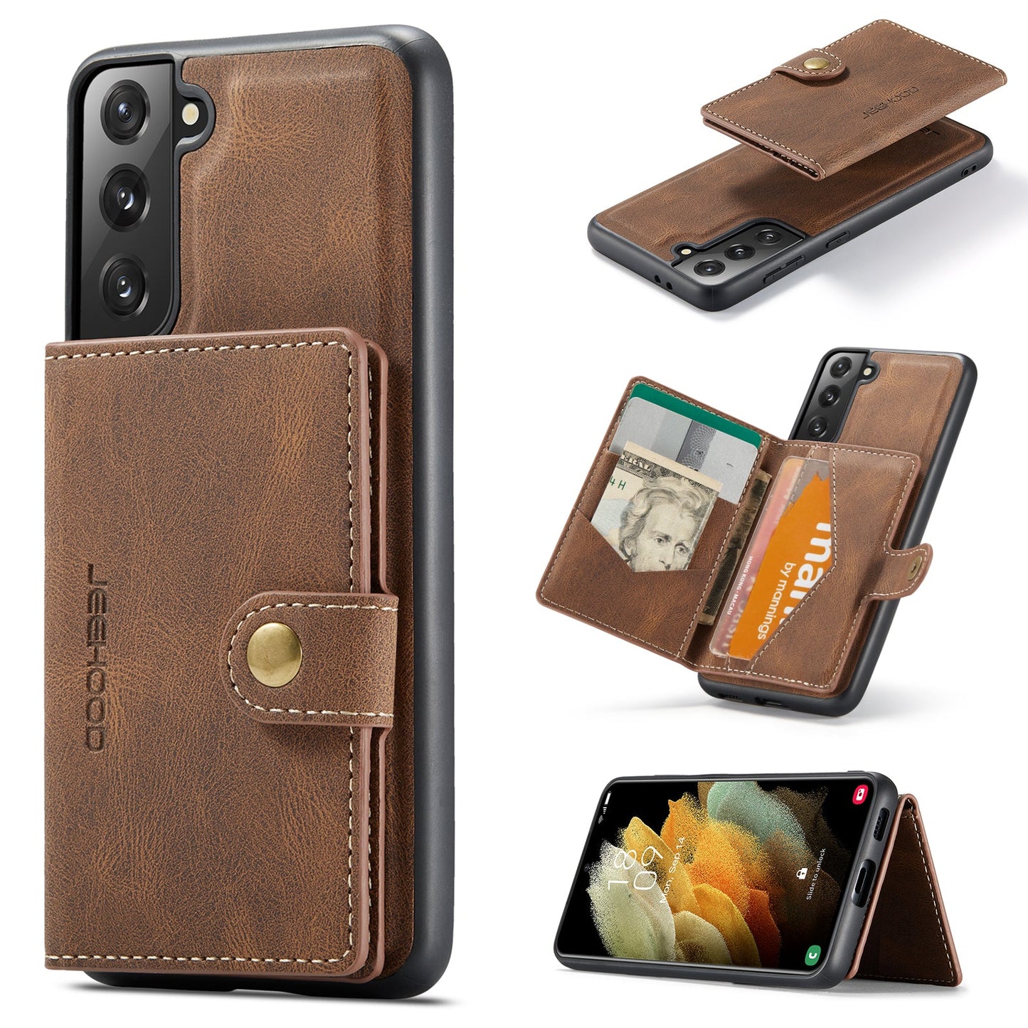 2 in 1 Magnetic Wallet Case For Samsung Galaxy S