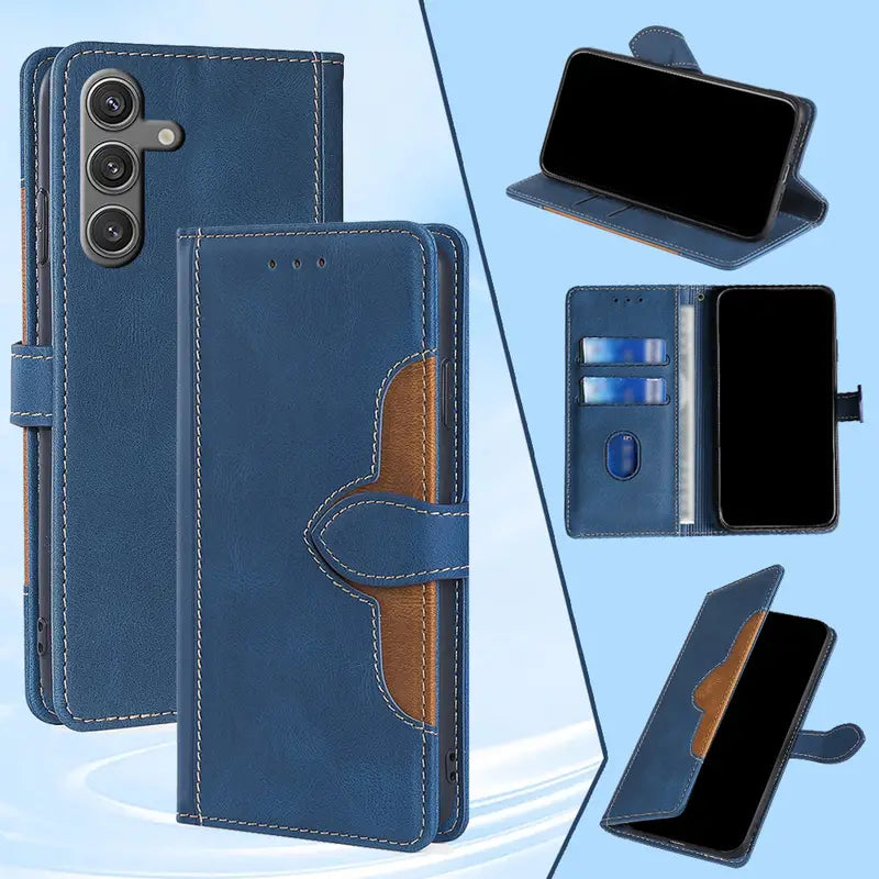 Fesyen Magnetic Faux Leather Flip Phone Case untuk Samsung Galaxy 