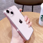 Husă cu ramă cu sclipici Transparentă pentru iPhone Husă de protecție din sticlă Creative Mirror Apple