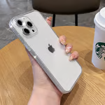 Husă cu ramă cu sclipici Transparentă pentru iPhone Husă de protecție din sticlă Creative Mirror Apple