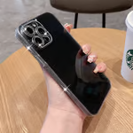 Husă cu ramă cu sclipici Transparentă pentru iPhone Husă de protecție din sticlă Creative Mirror Apple