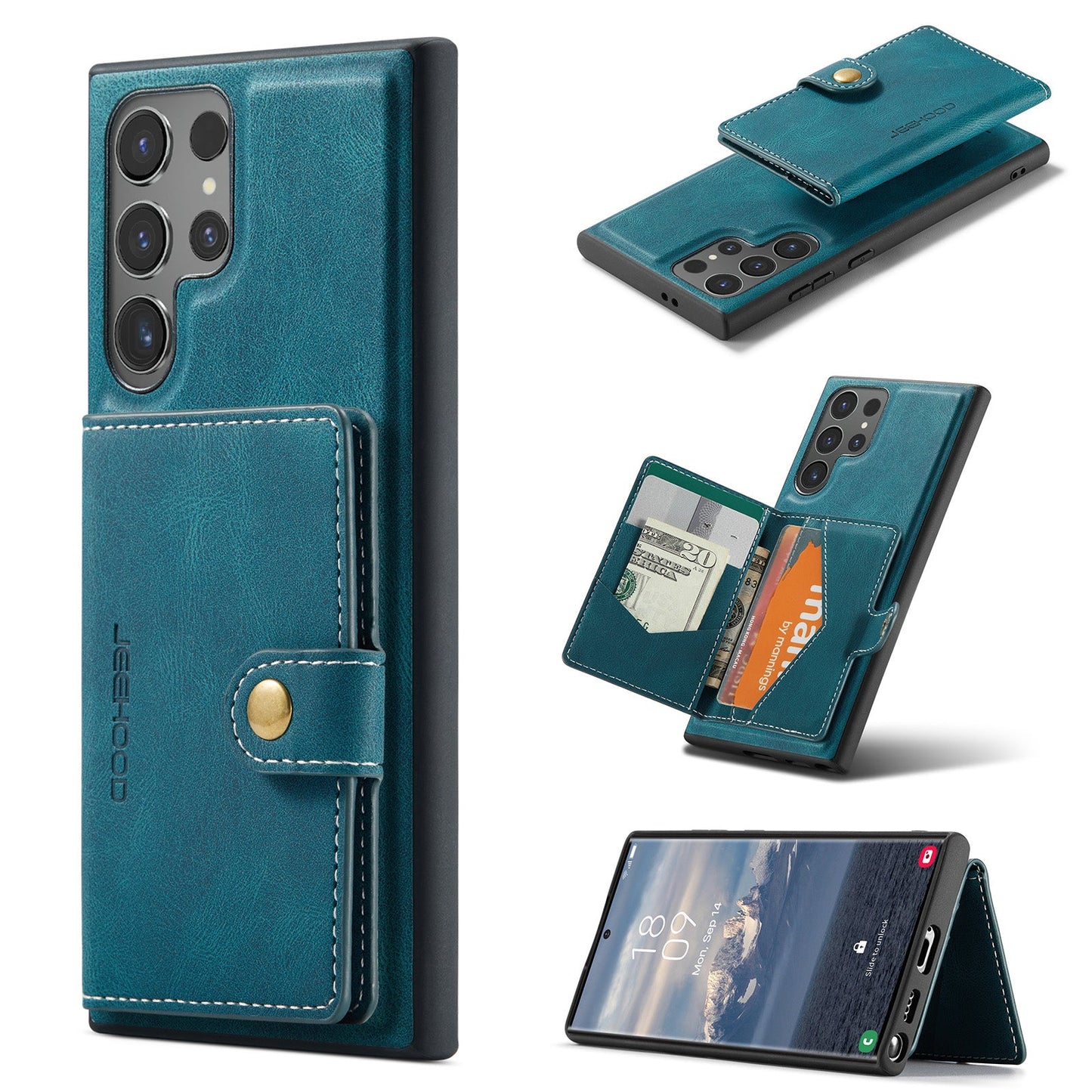 2 in 1 Magnetic Wallet Case For Samsung Galaxy S