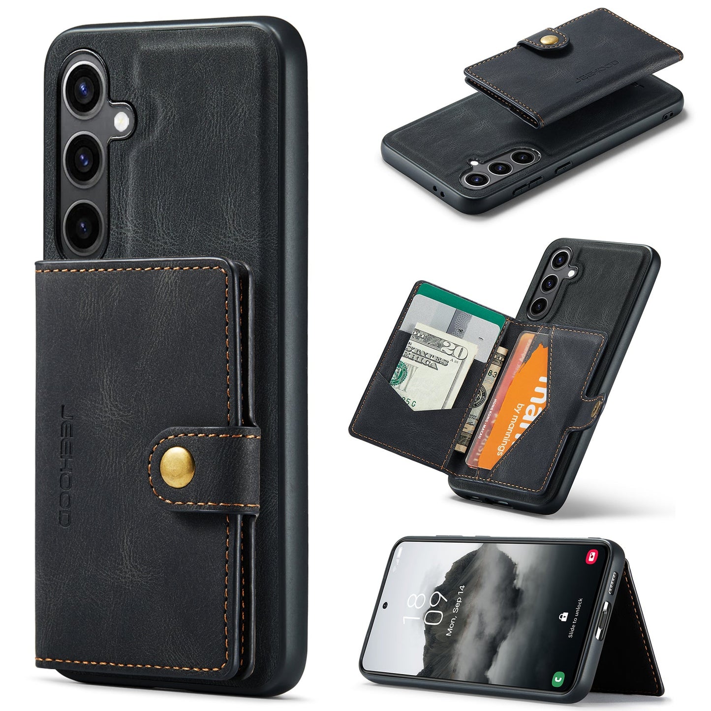 2 in 1 Magnetic Wallet Case For Samsung Galaxy S