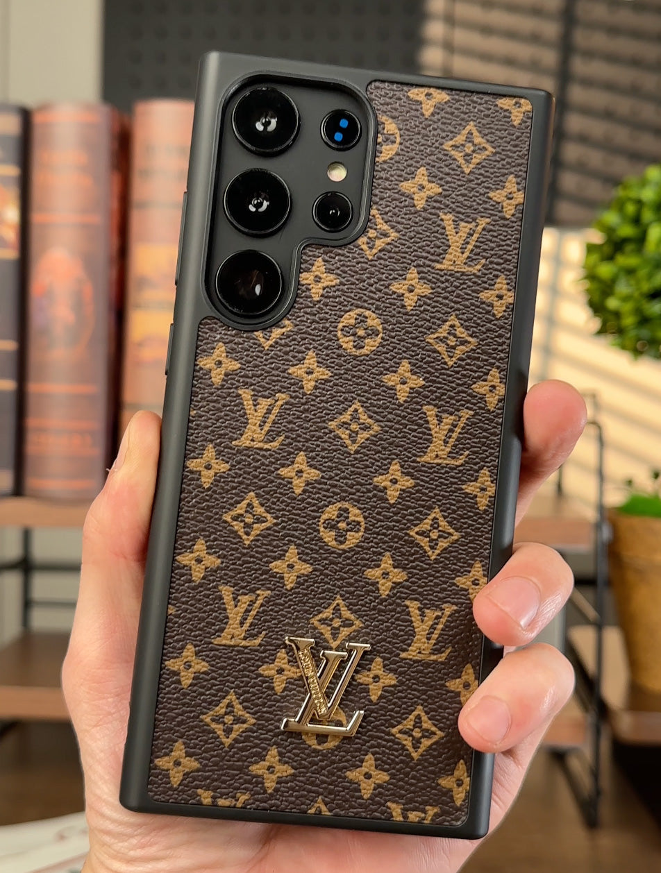 Luxurious LV Monogram Leather Samsung Case