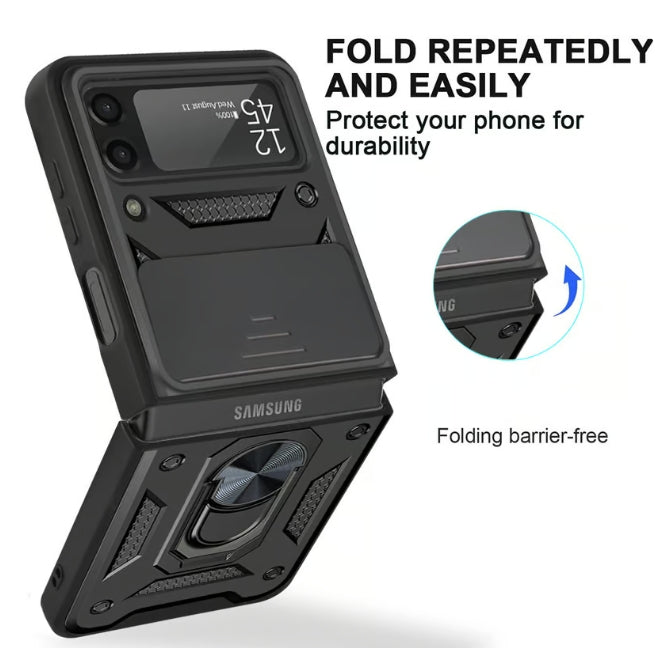 New Flip Case with Stand and Ring for Samsung Z-Flip-6/5/4/3