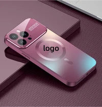 Suitable for iPhone Large Window Magnetic Phone Case Frosted Full Cover PC Case