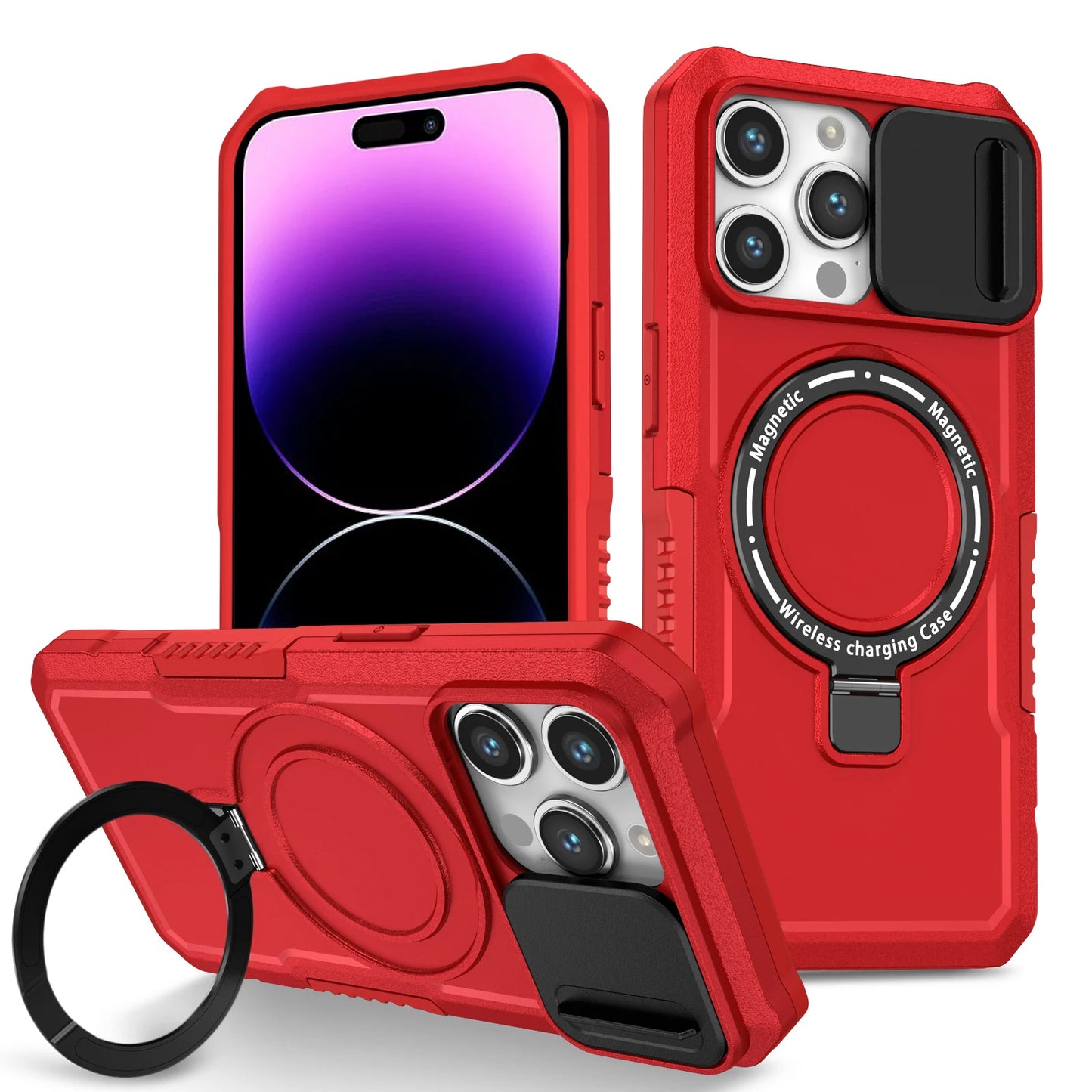 📱✨Push-Window Magnetic Adsorption Stand Anti-drop Case For iPhone