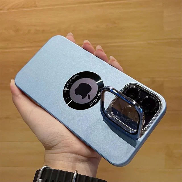 Luxury Camera Protector Stand Case With Logo Cut- iPhone