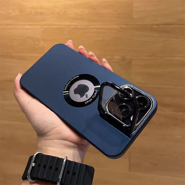 Luxury Camera Protector Stand Case With Logo Cut- iPhone