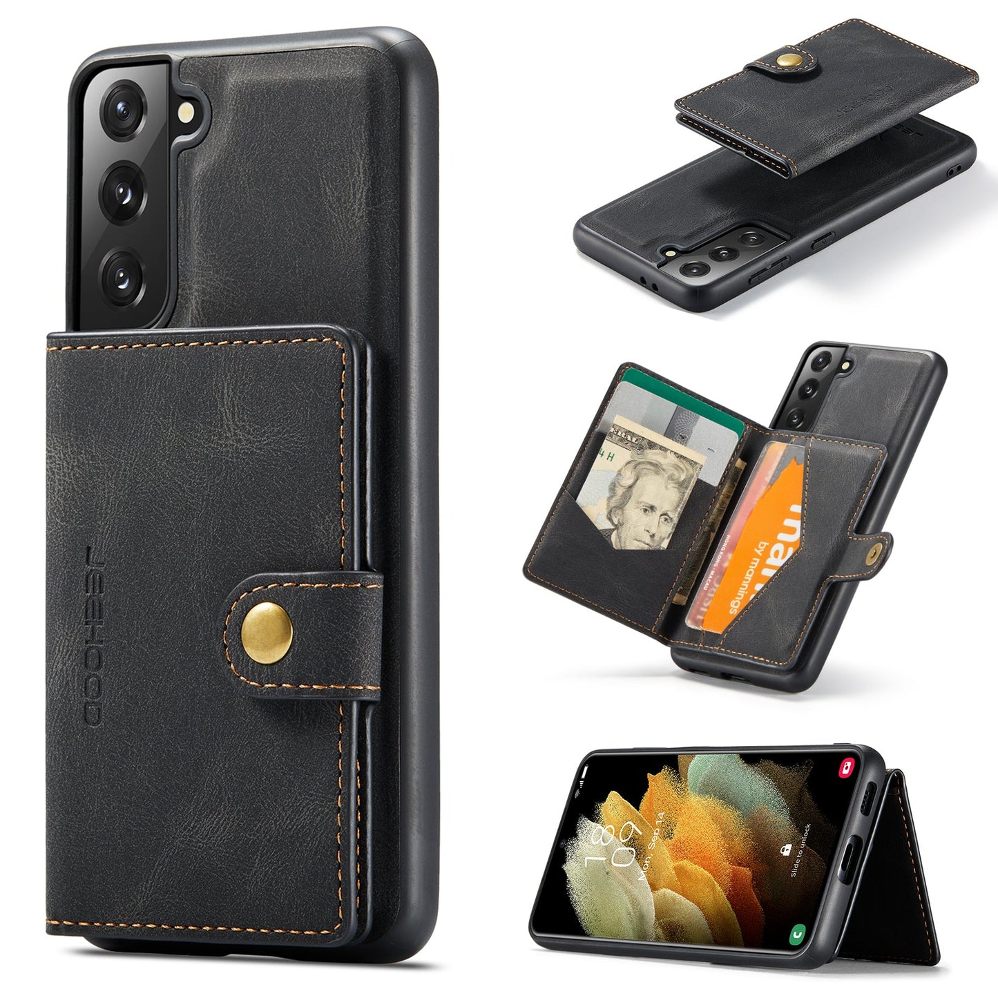 2 in 1 Magnetic Wallet Case For Samsung Galaxy S