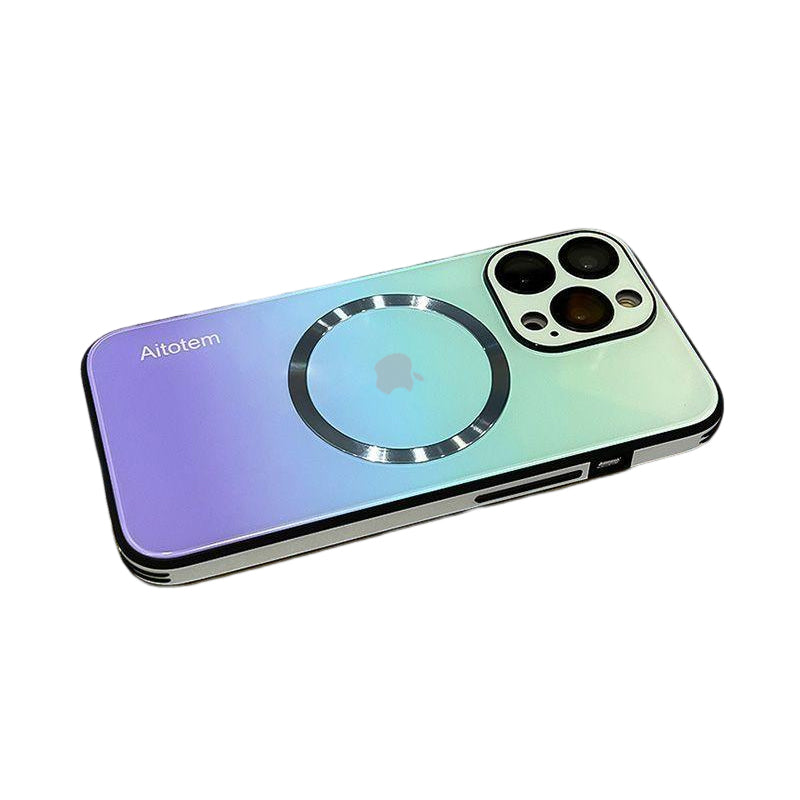 Gradient Magnetic Glass Protective Case For iPhone For iPhone 15 Series