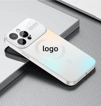 Suitable for iPhone Large Window Magnetic Phone Case Frosted Full Cover PC Case