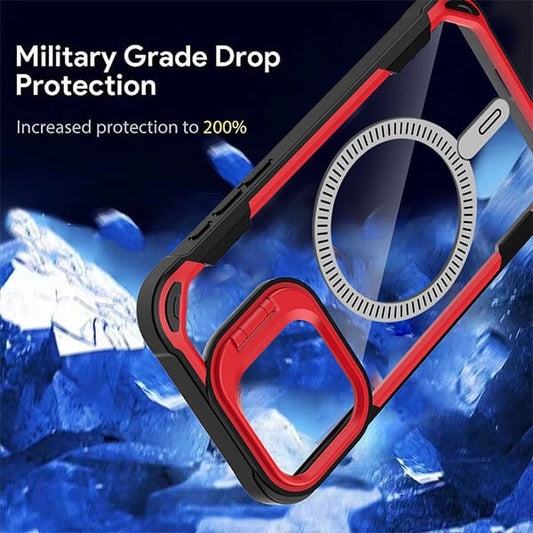 Anti-drop stand transparent magnetic phone case