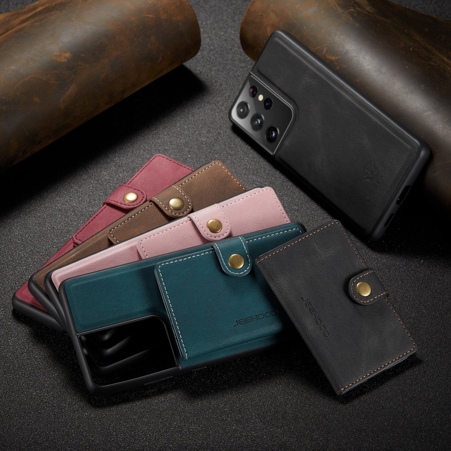 2 in 1 Magnetic Wallet Case For Samsung Galaxy S