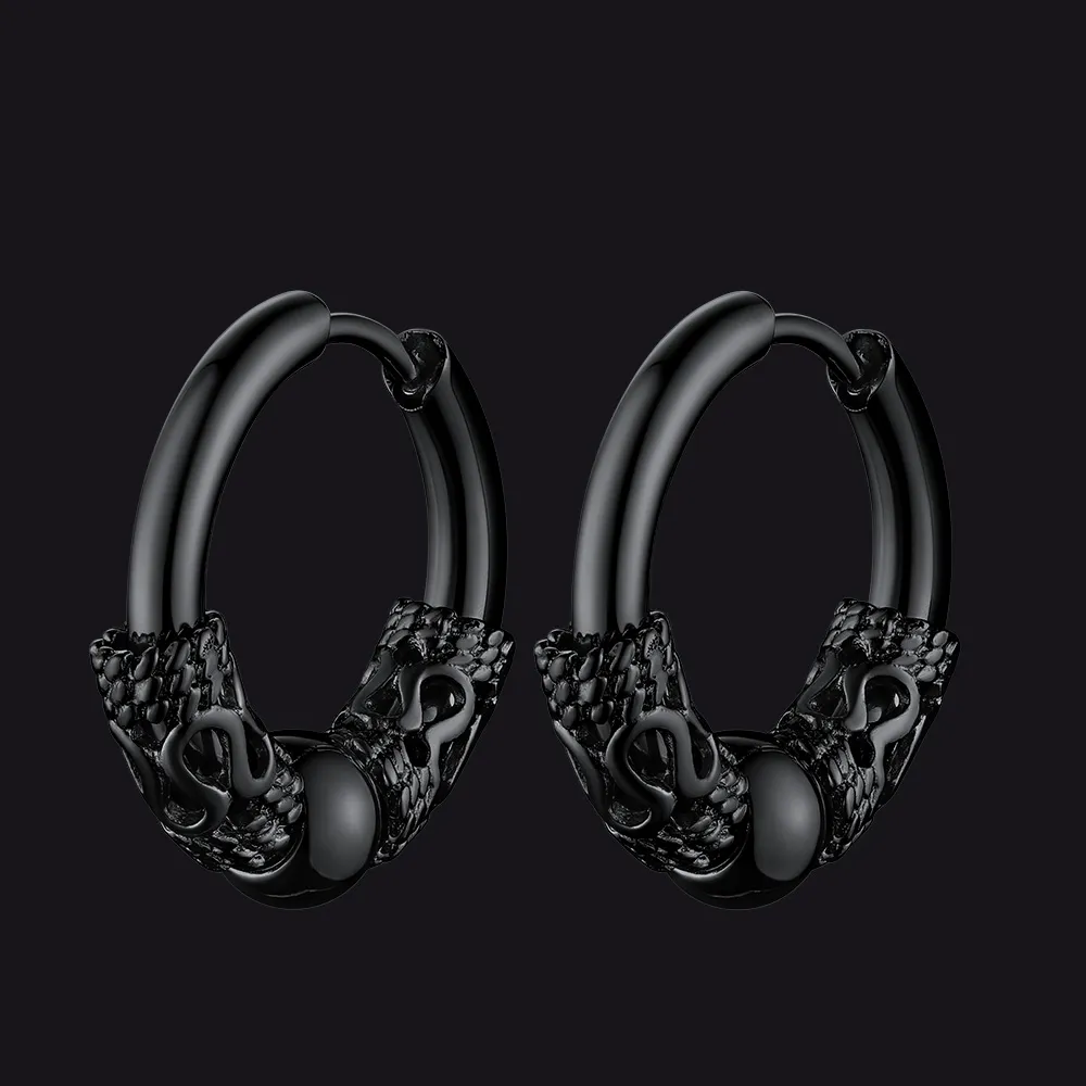 【Buy 1 Free 1】Hip Hop Dragon Totem Hoop Earrings For Men