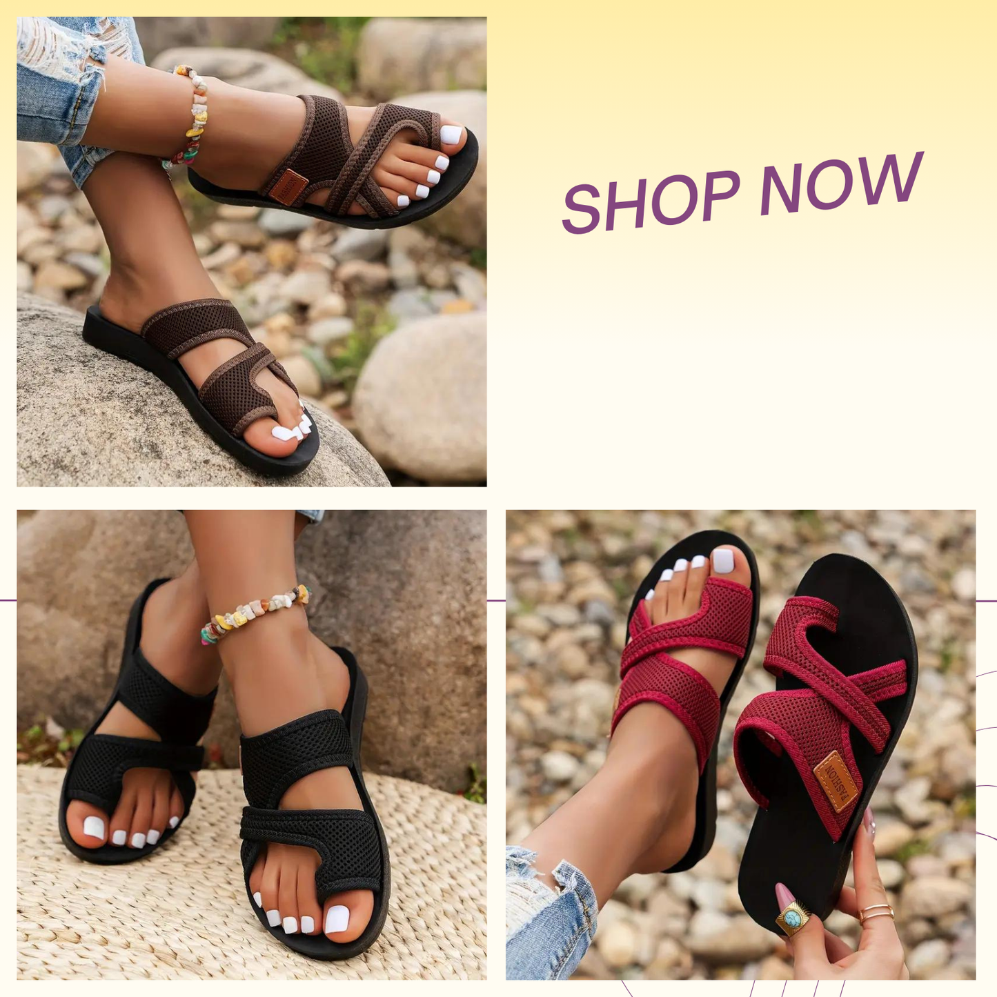 🔥Summer Sizzler Sale 49%✨2024 Sandal Gelongsor Jaring Berongga Wanita 