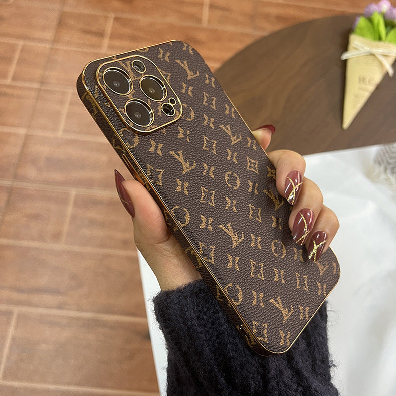 Fashion brand leather luxury high-end mobile phone case iPhone15 pro max