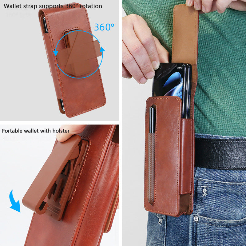 Suitable For Samsung Fold3/4/5 Business Folding Screen Universal Mobile Phone Bag With S-Pen Pen Slot